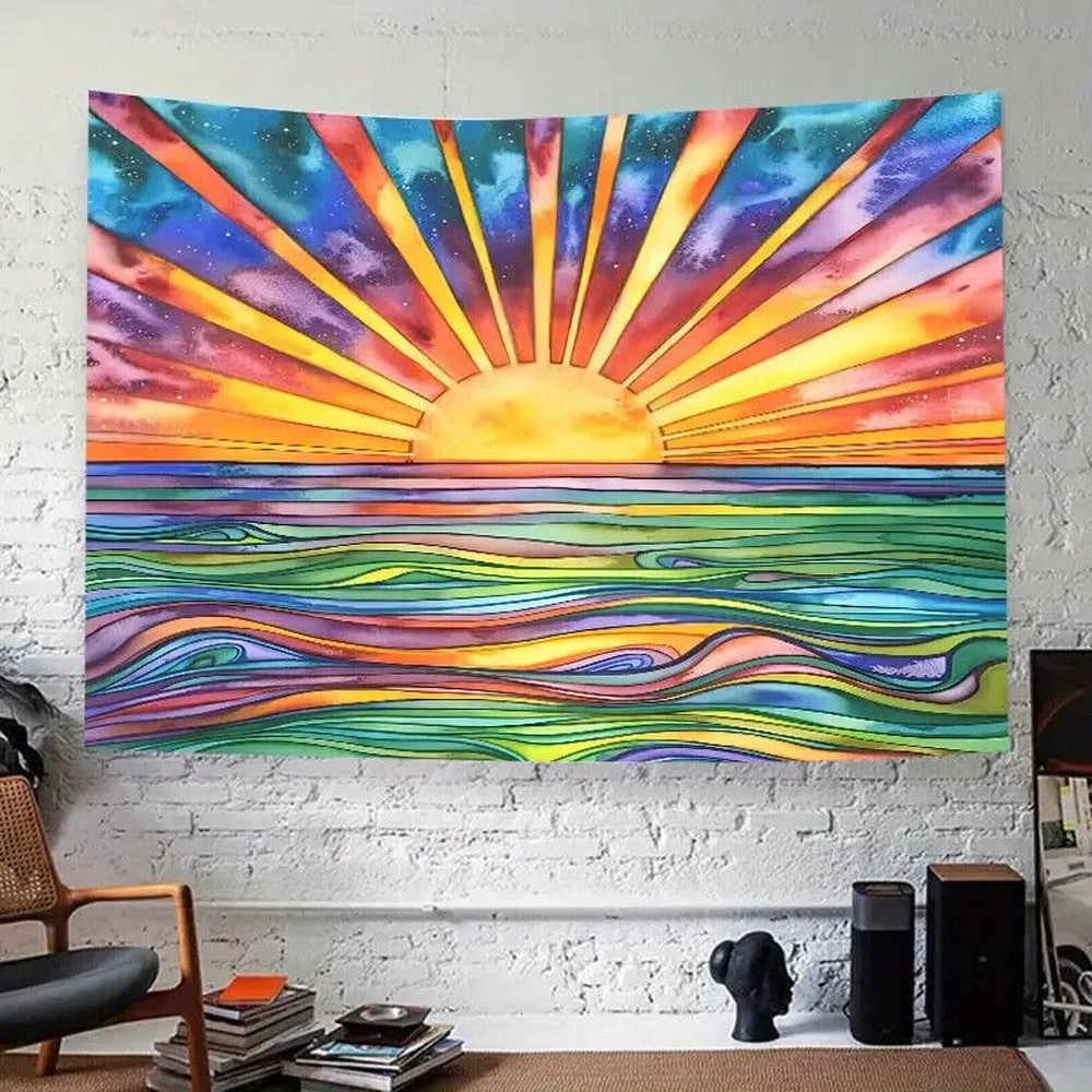 Colorful Artistic Sunshine Fabric Tapestry 78" x 59" NEW! Home & Garden:Home Décor:Tapestries Style Your Walls